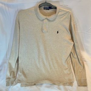 Vintage long sleeve by Ralph Lauren in oatmeal with brown stitched logo. Size M.